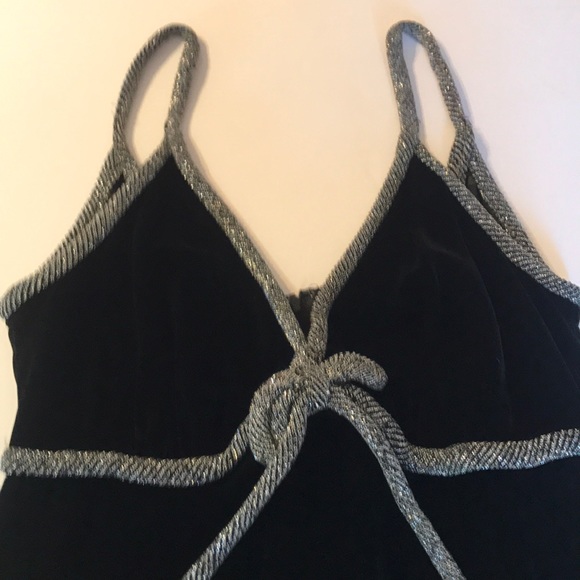 True Vintage Velvet Maxi Long Dress Prom Formal Old Hollywood Full Black Gown - Picture 3 of 12